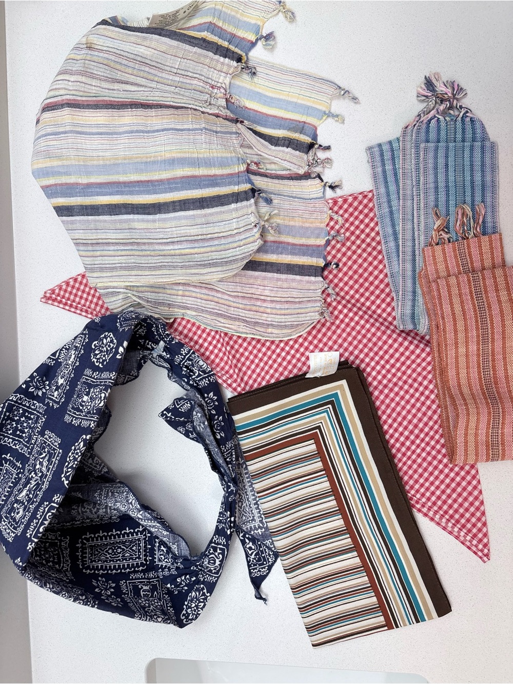 Vintage scarves, bandana, head wrap etc